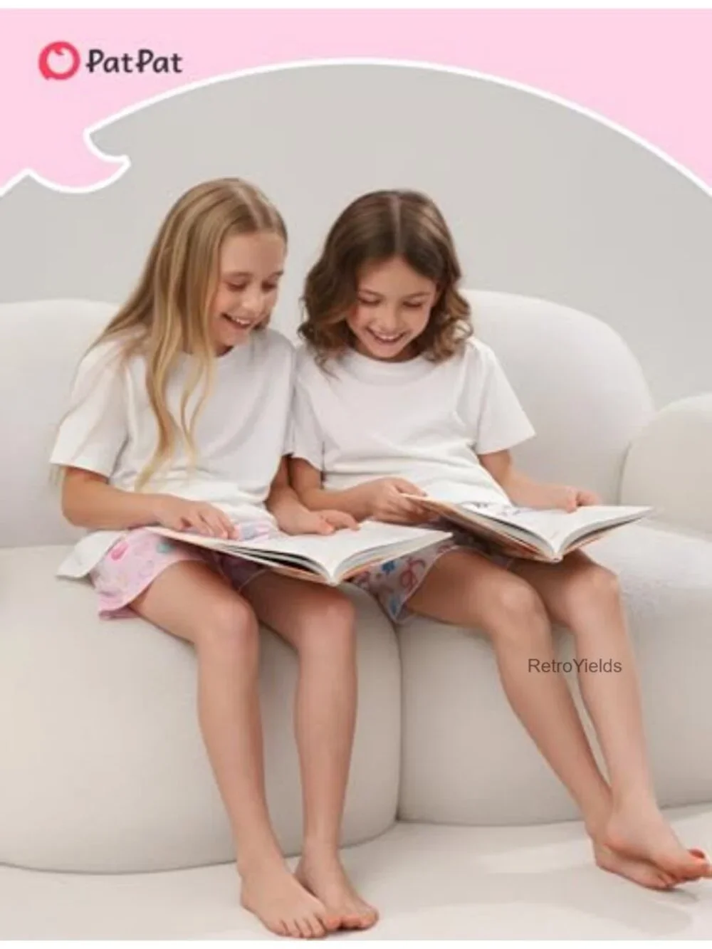 2-Pack Girls Pajama Shorts Soft Loungewear Elastic Waist